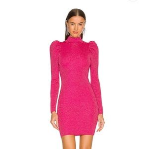 NWT Alice + Olivia Issa Wild Pink Metallic Dress Small